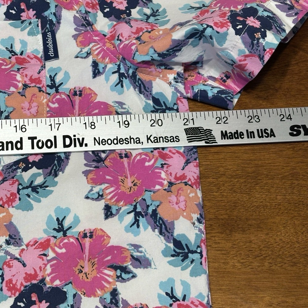 Chubbies The Wedding‎ Crasher Shirt Pink Floral Hawaiian S/S Half-button Med - Picture 9 of 11